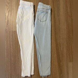 2 Pairs of Loft High Waisted Slim fit Jeans - White and Light Wash